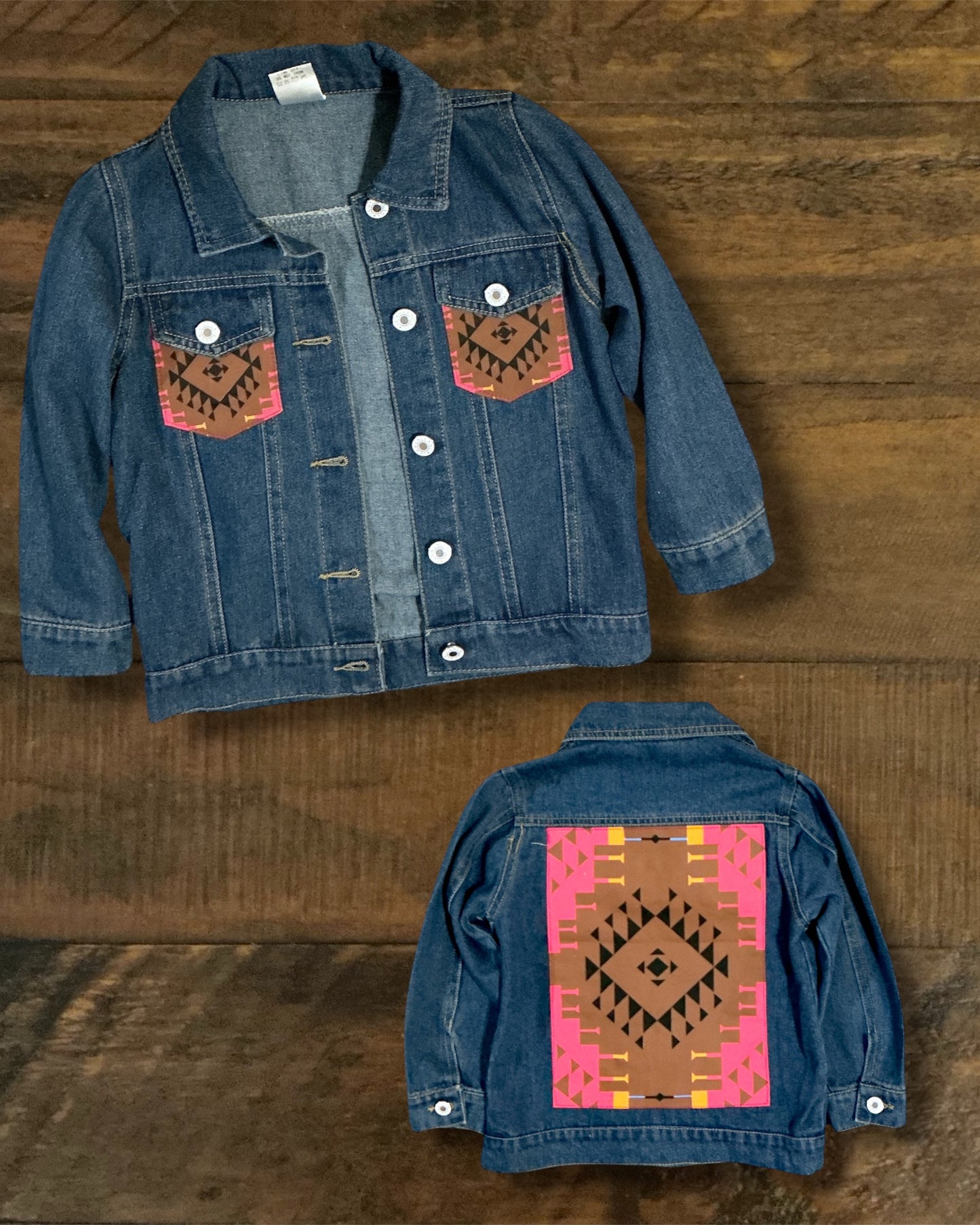 Girls Denim Aztec Jacket