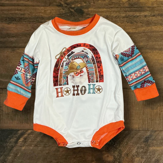 Santa Onesie with Aztec Sleeves