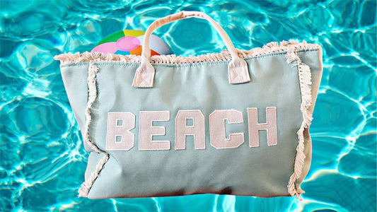 Mint Colored Canvas Beach Tote