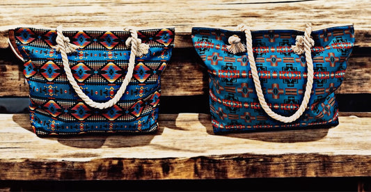 Southwest Print Canvas Beach Totes