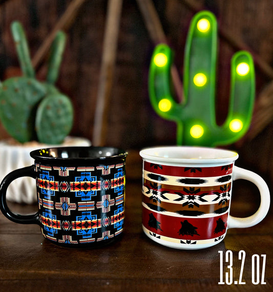 Ceramic Aztec Coffee Mug - 13.2 oz