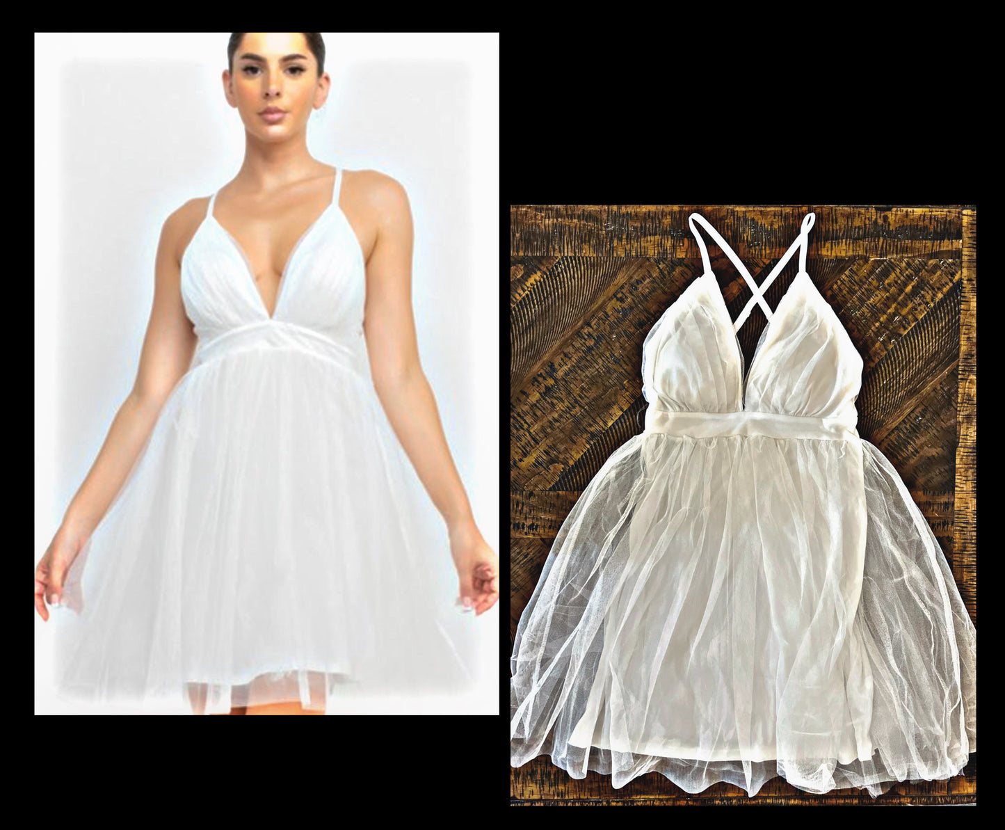 Short White Mesh Dress