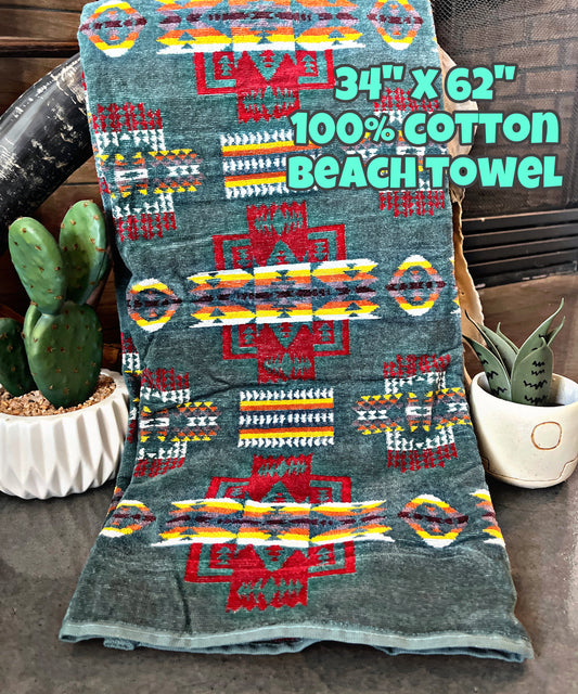 Gray Southwest Print Towel