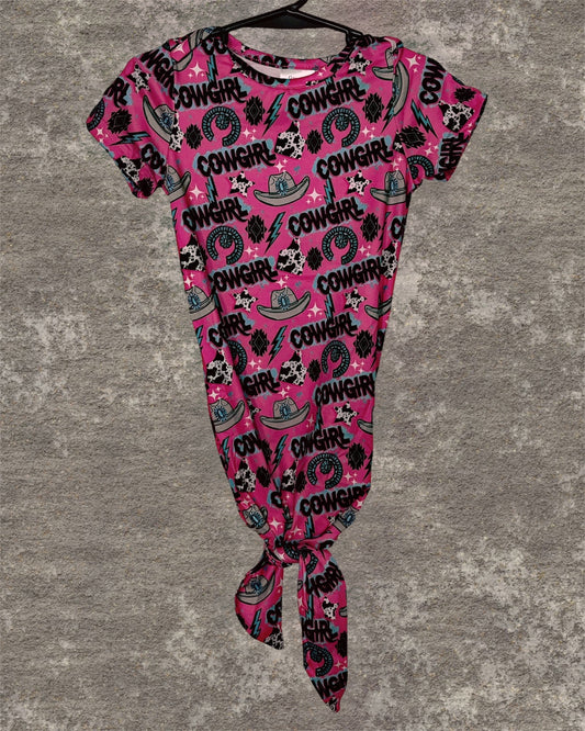 Pink Cowgirl Infant Gown