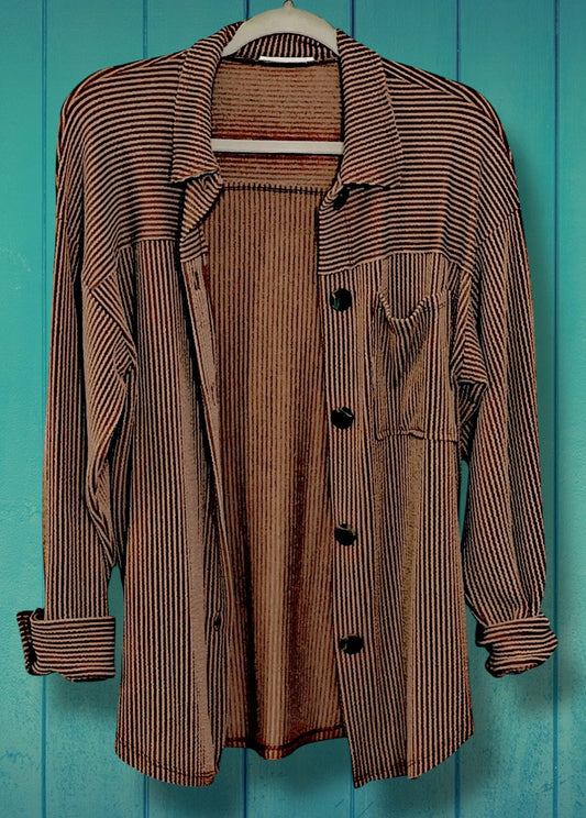 Caramel Ribbed Shacket
