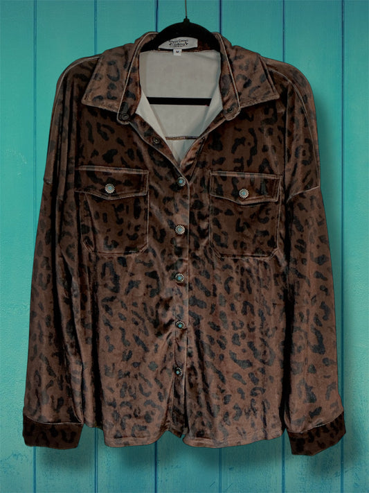 Velvet Animal Print Shacket