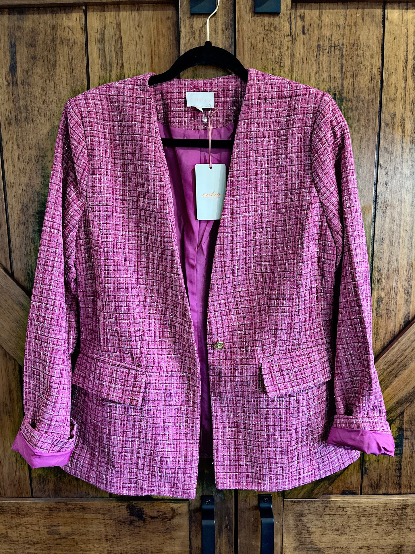 Pink Linen Blazer