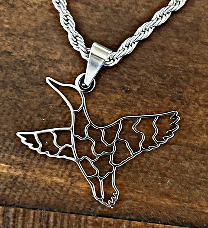 Stainless Steel Camo Duck Necklace
