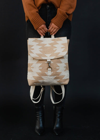 “Arizona” - Tan & Cream Aztec Backpack