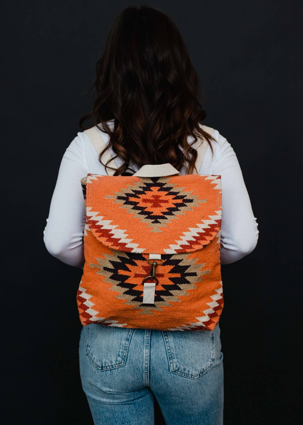 “Alabama” - Orange, White & Red Aztec Backpack