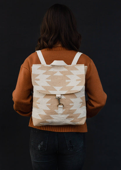 “Arizona” - Tan & Cream Aztec Backpack