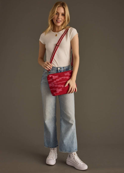 “Nebraska” - Red & Pink Aztec Crossbody