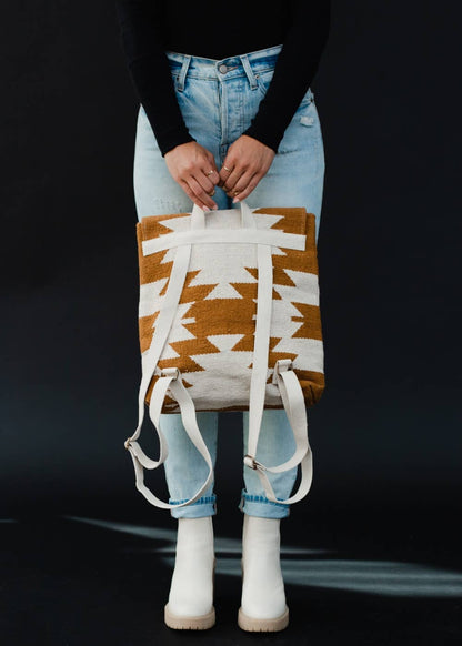 “Oregon” - Camel & Cream Aztec Backpack
