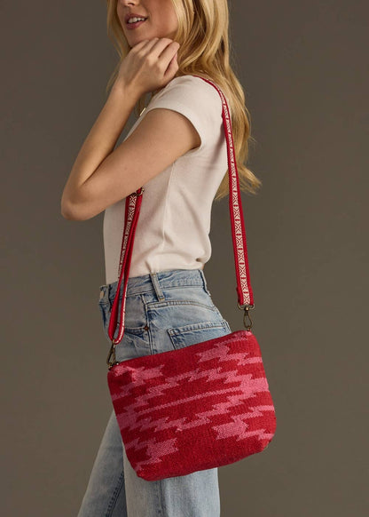 “Nebraska” - Red & Pink Aztec Crossbody
