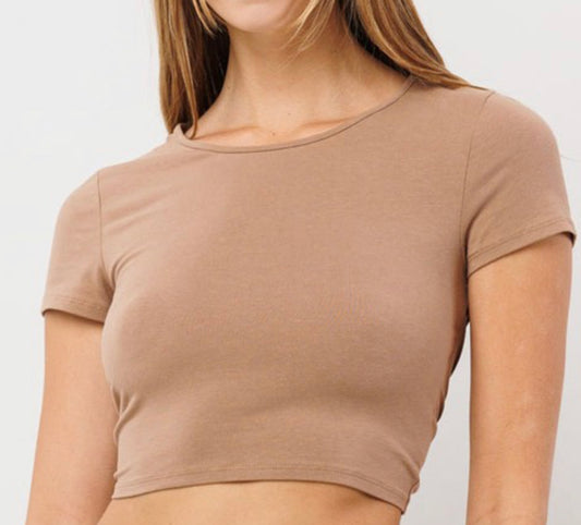 Mocha Open Back Tie Top