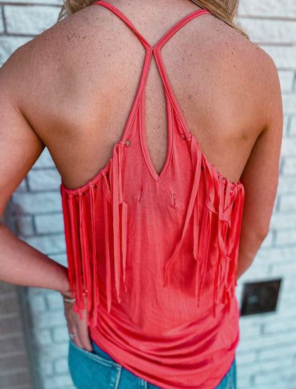 Coral Fringe Tank