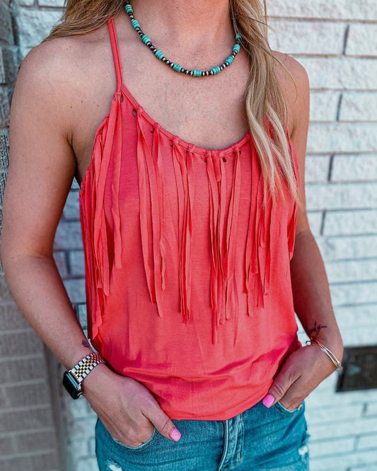 Coral Fringe Tank