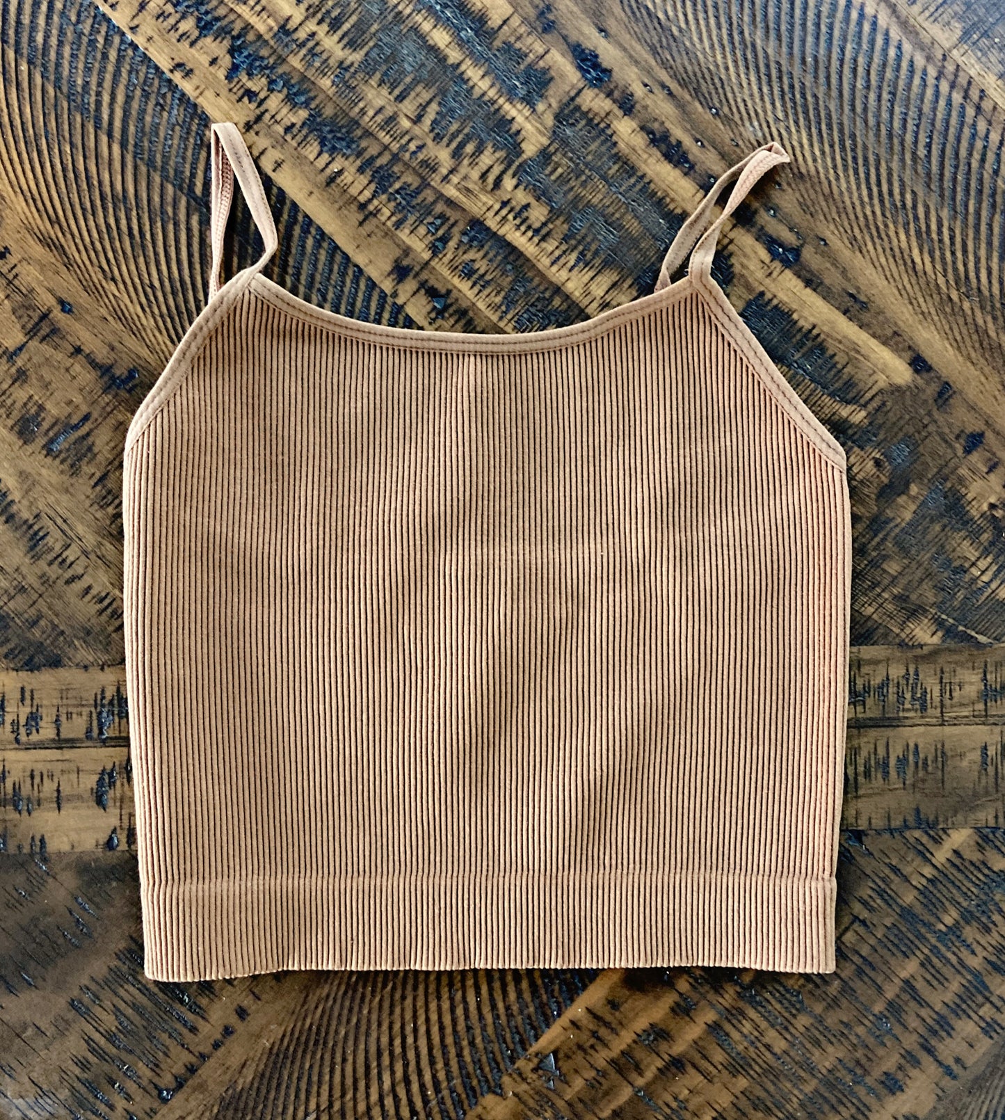 Mocha Ribbed Crop