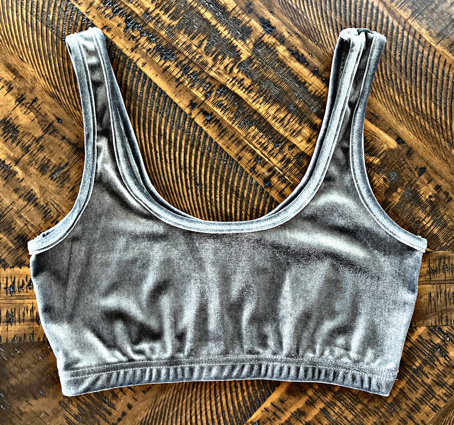 Grey Velvet Top