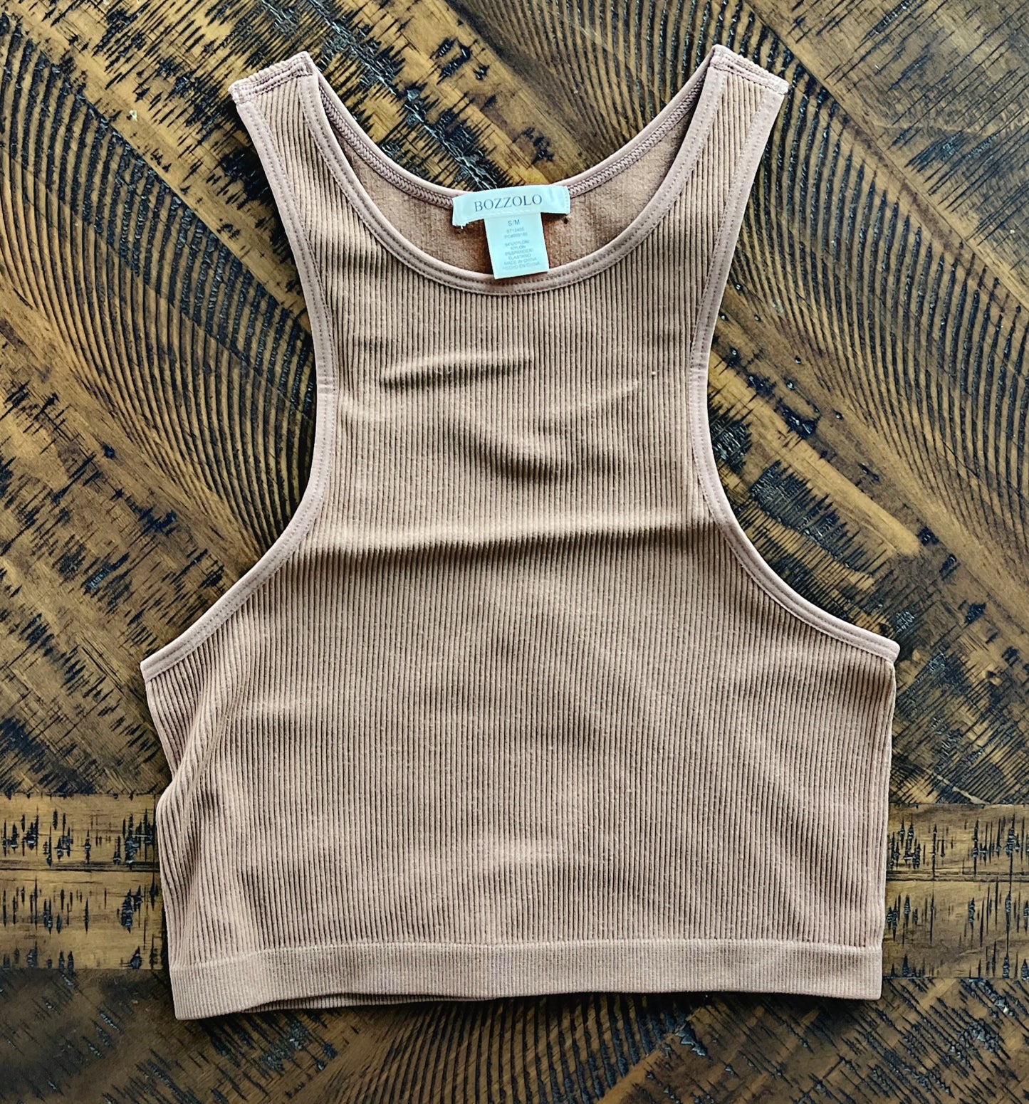 Mocha Ribbed Racerback