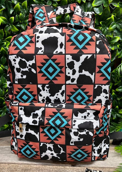 Aztec/Cow Western Backpack #5