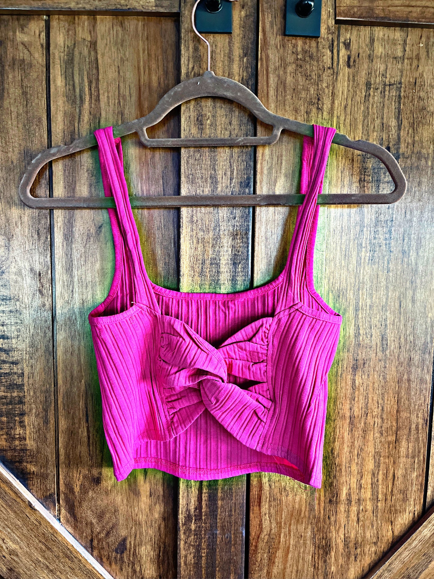 Pink Twist Back Crop