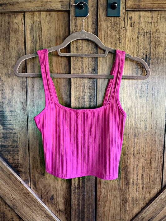 Pink Twist Back Crop