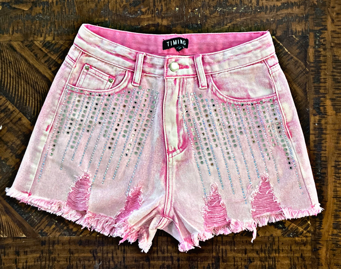 Pink Rhinestone Shorts