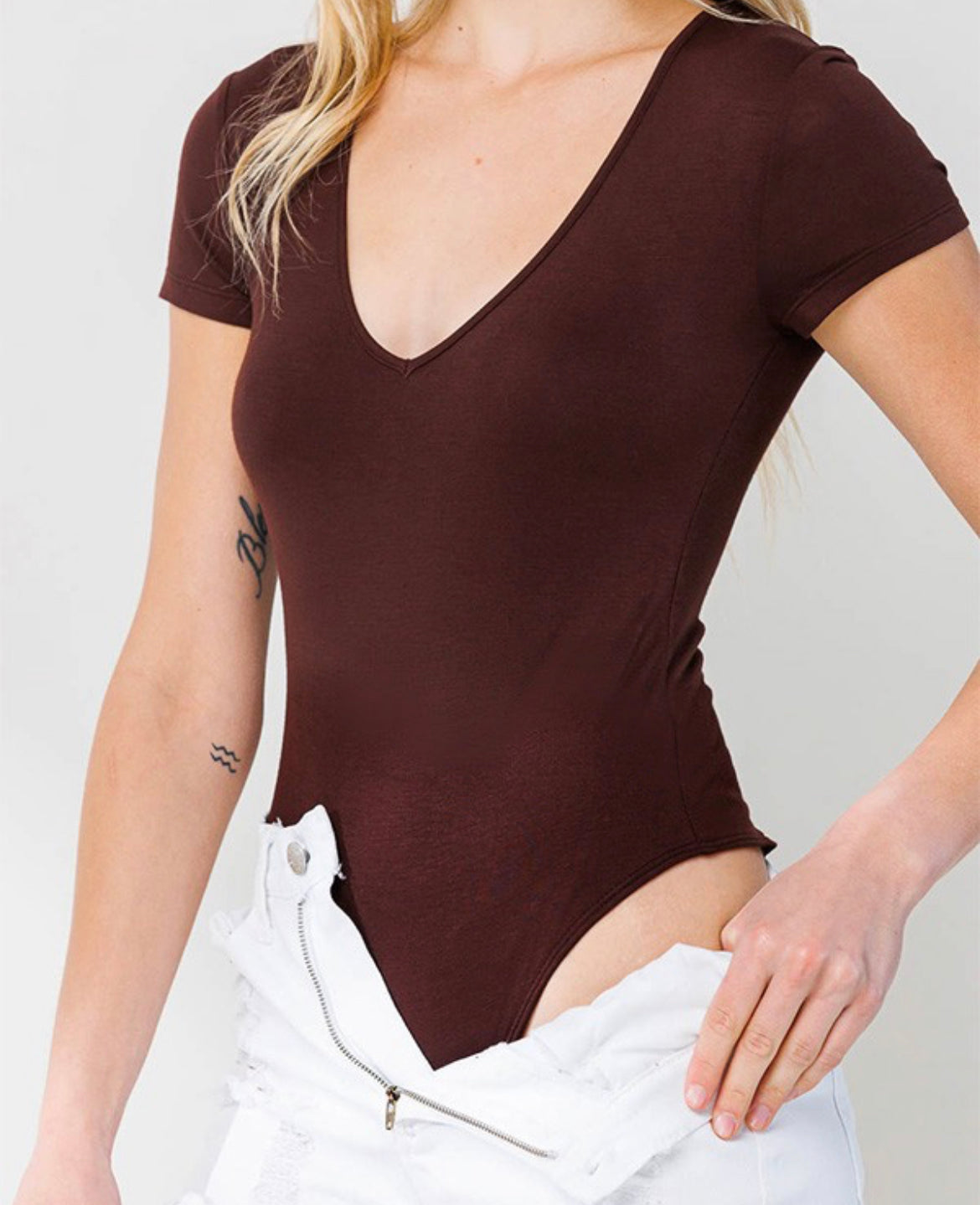 Brown Short Sleeve Bodysuit