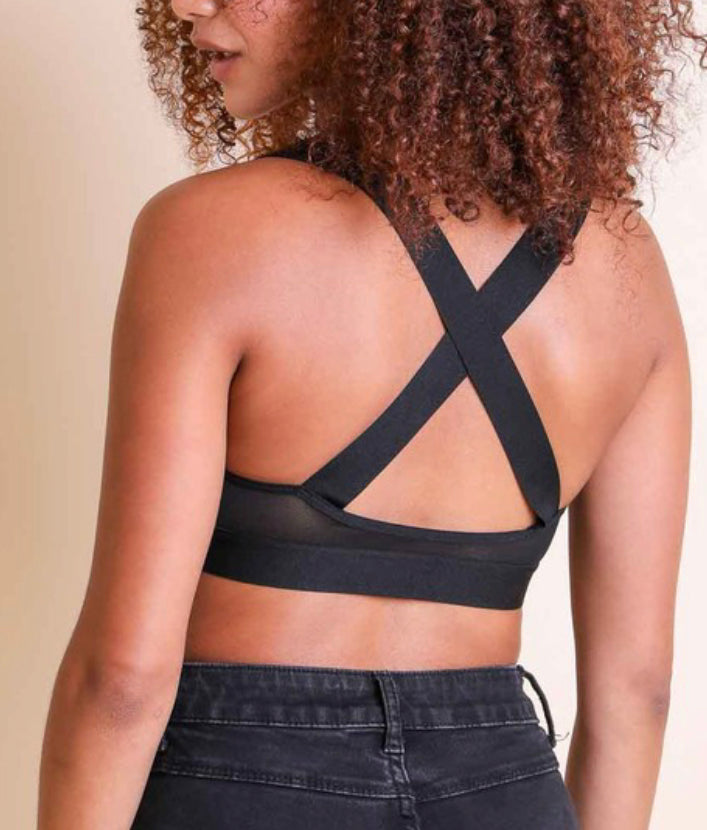 Black Cross Front or Back Bralette