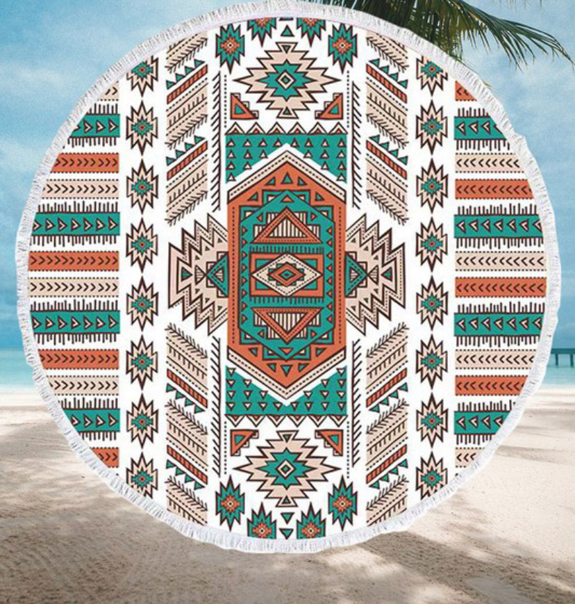 Aztec Round Beach Towel/Blanket