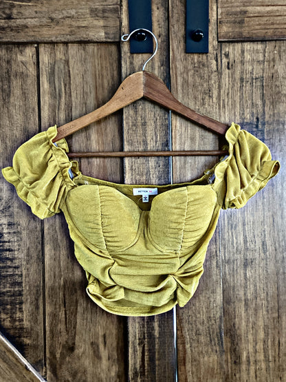 Mustard Tube Slinky Top