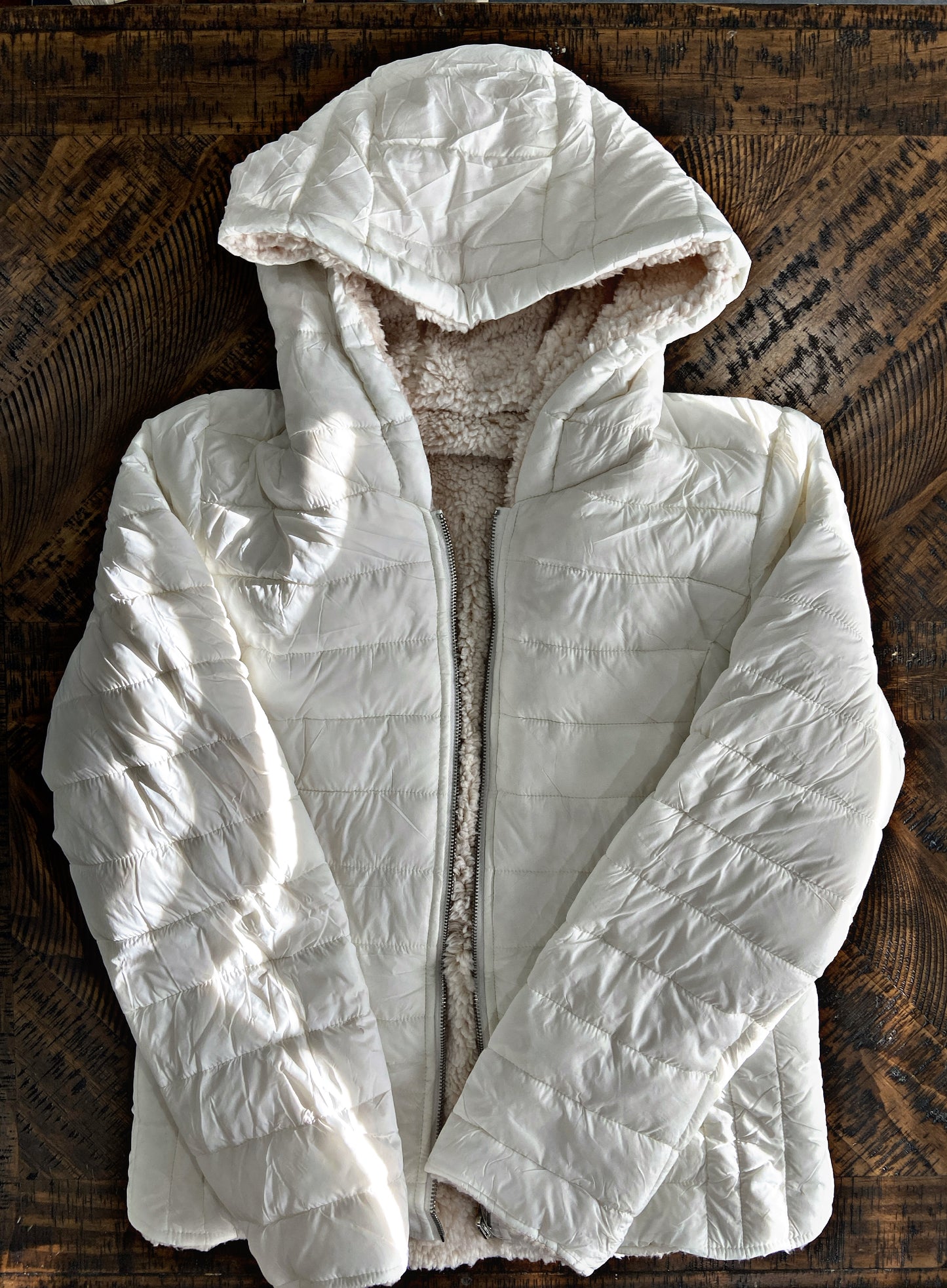 White Puffer Reversible Jacket