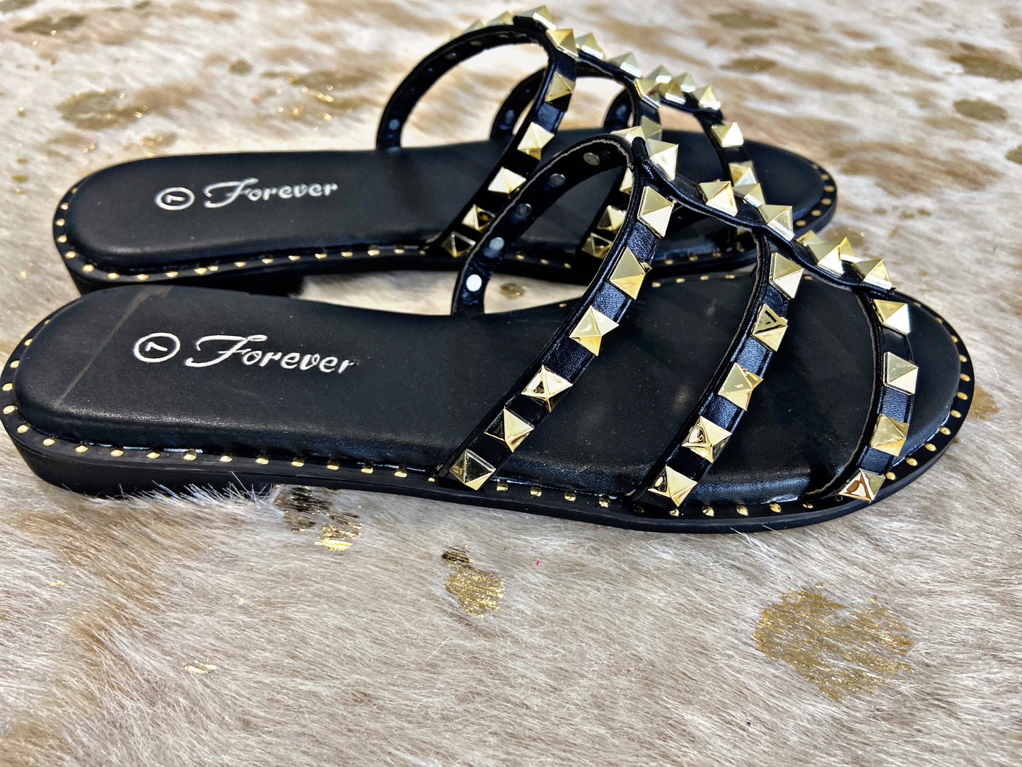 Black/Silver Stud Sandals